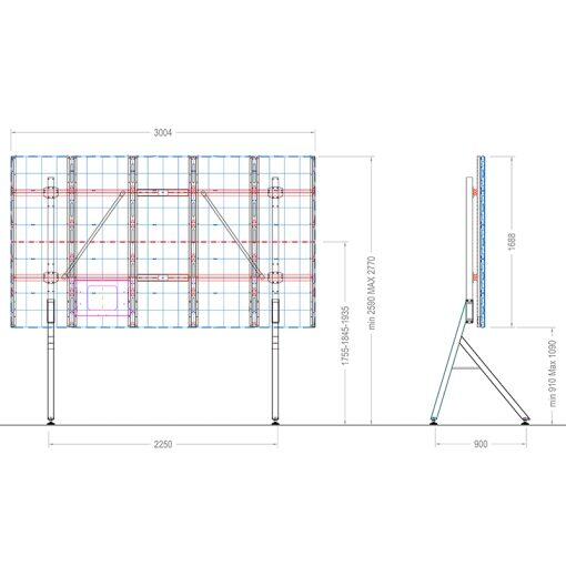 Hagor HP LED Floorstand LG Magnit 135“ LED-Standsystem freistehend