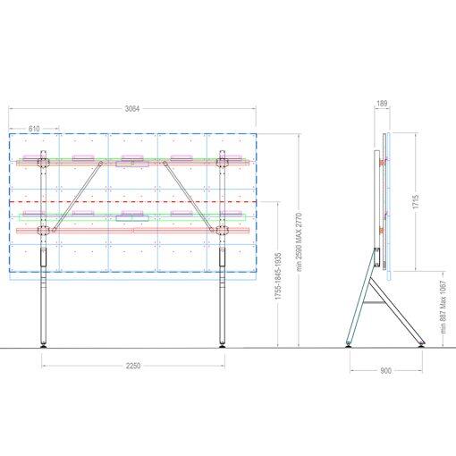 Hagor HP LED Floorstand Maxhub Raptor 138“ LED-Standsystem freistehend