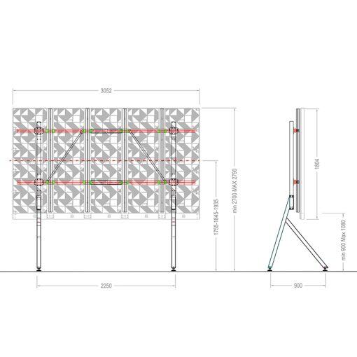 Hagor HP LED Floorstand NEC FC015i 138“ LED-Standsystem freistehend