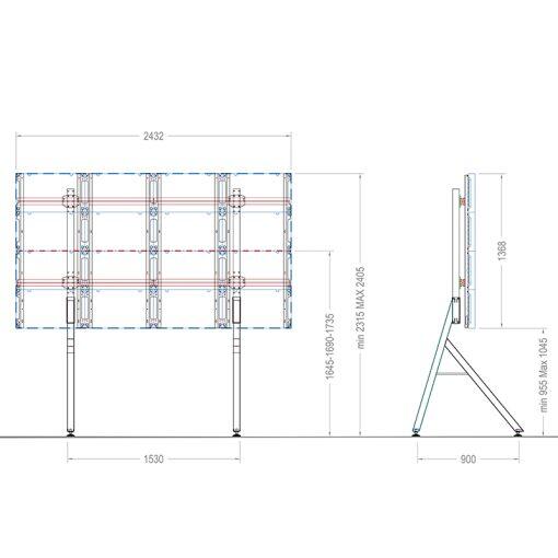 Hagor HP LED Floorstand Philips 27BDL6112 109“ LED-Standsystem freistehend