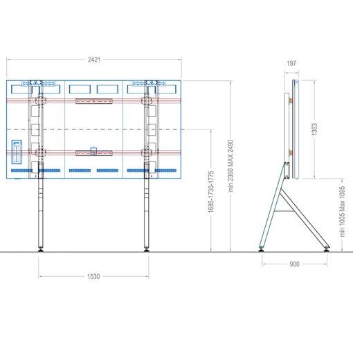 Hagor HP LED Floorstand Samsung IAB 110“ LED-Standsystem freistehend