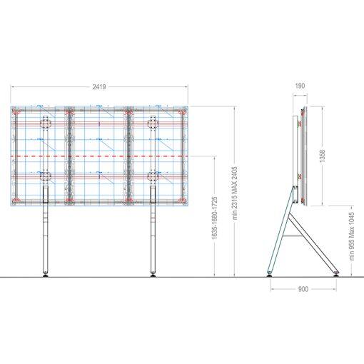 Hagor HP LED Floorstand Samsung IWA / THE WALL 109" LED-Standsystem freistehend