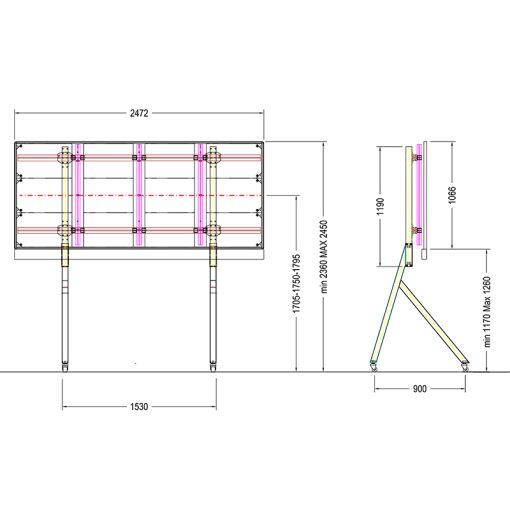 Hagor HP LED Floorstand Sharp/NEC 104“ LED-Standsystem freistehend
