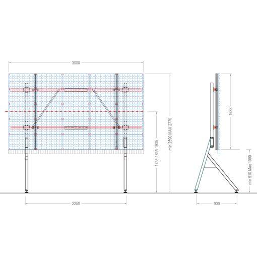 Hagor HP LED Floorstand Sharp/NEC E015i 135“ LED-Standsystem freistehend
