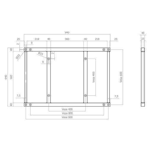 Hagor VWH-5 Adapterrahmen 900 / 800 x 600 mm