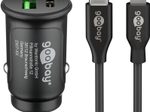 goobay 27W USB-C Kfz-Ladeadapter Kabel 1m, schwarz
