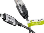 goobay USB-C/RJ45 Kabel 2m silber, schwarz