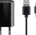 goobay 5W USB-C Ladegerät mit Kabel 1m, schwarz