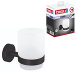 tesa Zahnputzbecherhalter MOON schwarz, weiß