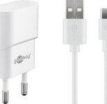 goobay 5W USB-C Ladegerät mit Kabel 1m, weiß