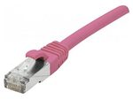 Exertis Connect Patchkabel Cat. 6A, S/FTP (PiMF), halogenfrei, mit Rastnasenschutz, rosa, 15,0 m