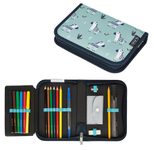 herlitz Federmäppchen Crazy Zebra türkis/schwarz 19-teilig