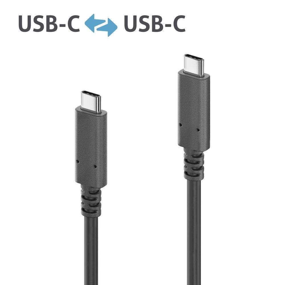 PureLink Aktives USB-C auf USB-C Kabel mit E-Marker - USB 3.2 Gen2x1, 3A, 10Gbps - PureInstall 3,00m