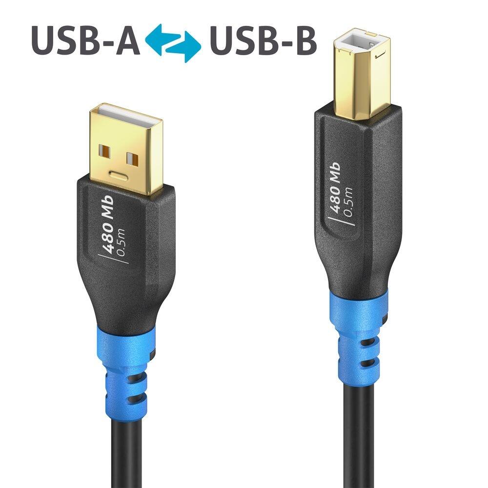 PureLink FlexInstall USB-A auf USB-B Kabel USB 2.0 480Mbps 0.50m