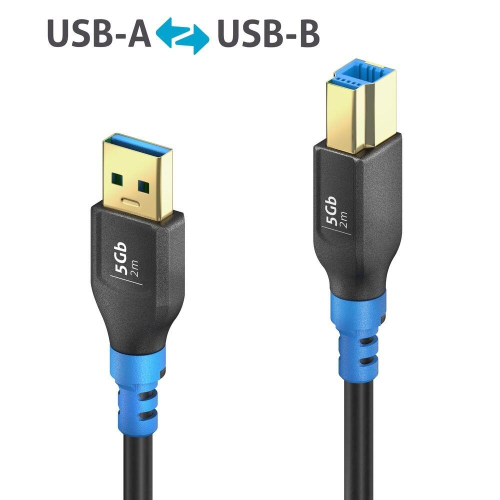 PureLink FlexInstall USB-A auf USB-B Kabel USB 3.0 5Gbps 2.00m