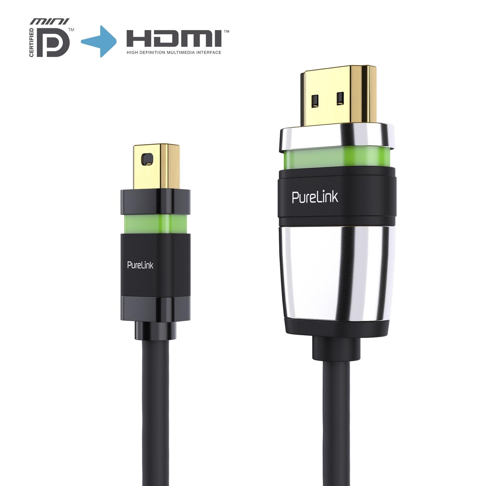 PureLink MiniDP/HDMI Kabel - Ultimate Serie - 1,00m - schwarz