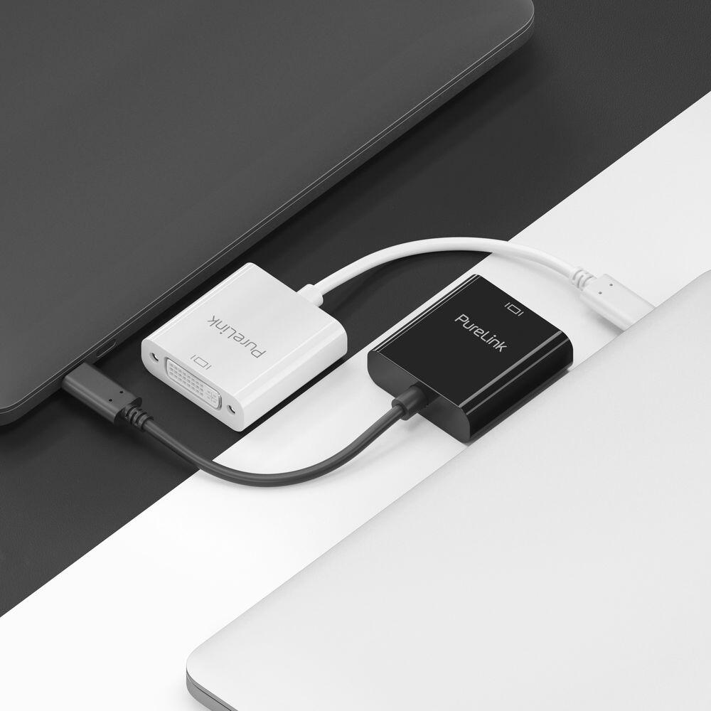PureLink USB-C auf DVI Adapter - 1080p - iSerie - schwarz - 0,10m