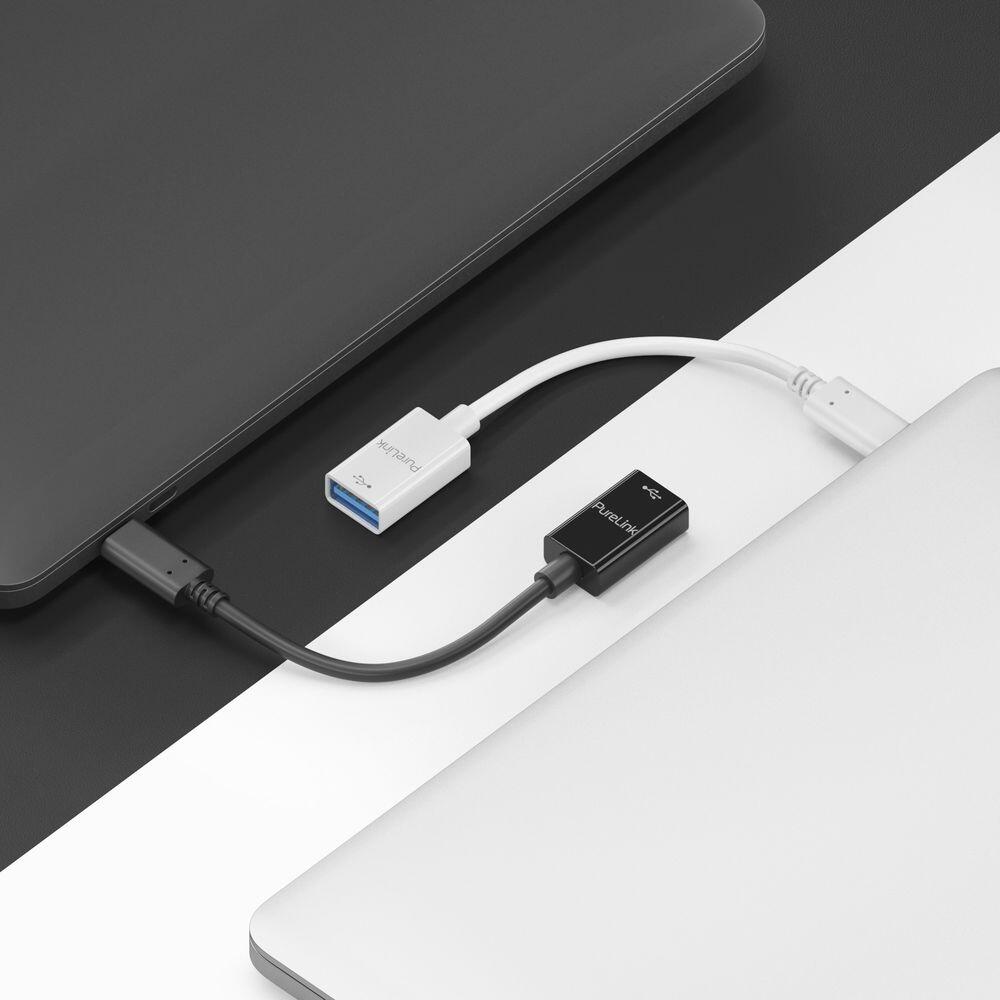 PureLink USB-C auf USB-A Adapter - USB 3.1 Gen1 - OTG - iSerie - weiß - 0,10m