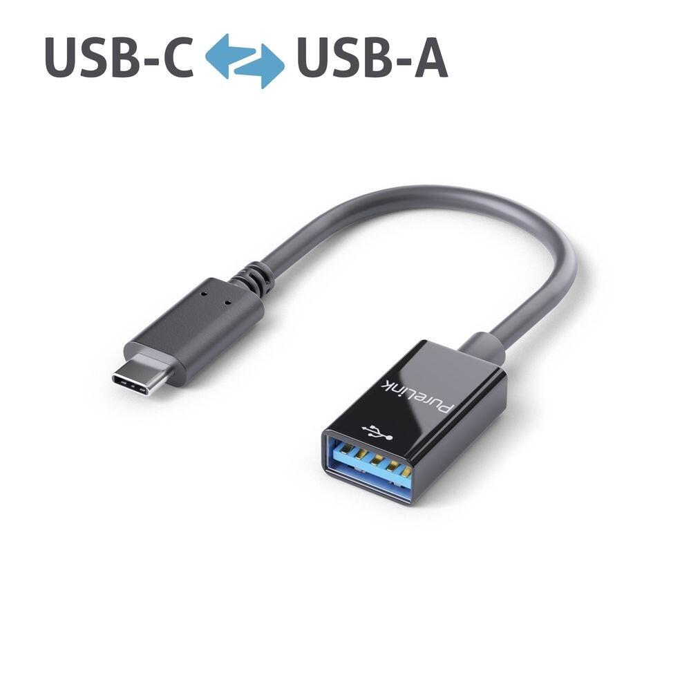 PureLink USB-C auf USB-A Adapter - USB 3.1 Gen 1 - iSerie - schwarz - 0,10m