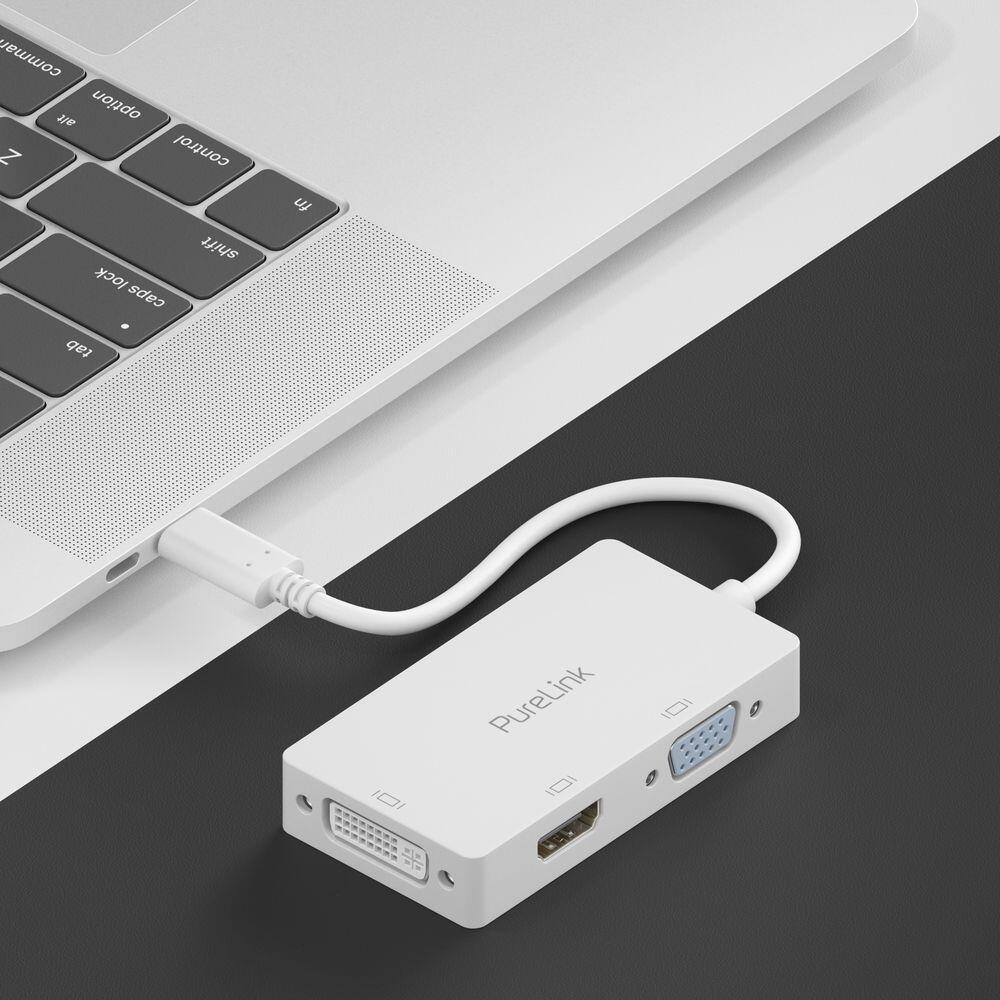 PureLink USB-C auf Multiport Adapter - iSerie - weiß - 0,10m