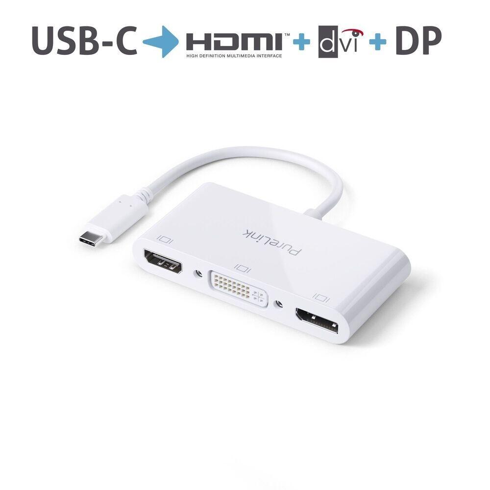 PureLink USB-C auf Multiport Adapter - iSerie - weiß - 0,10m