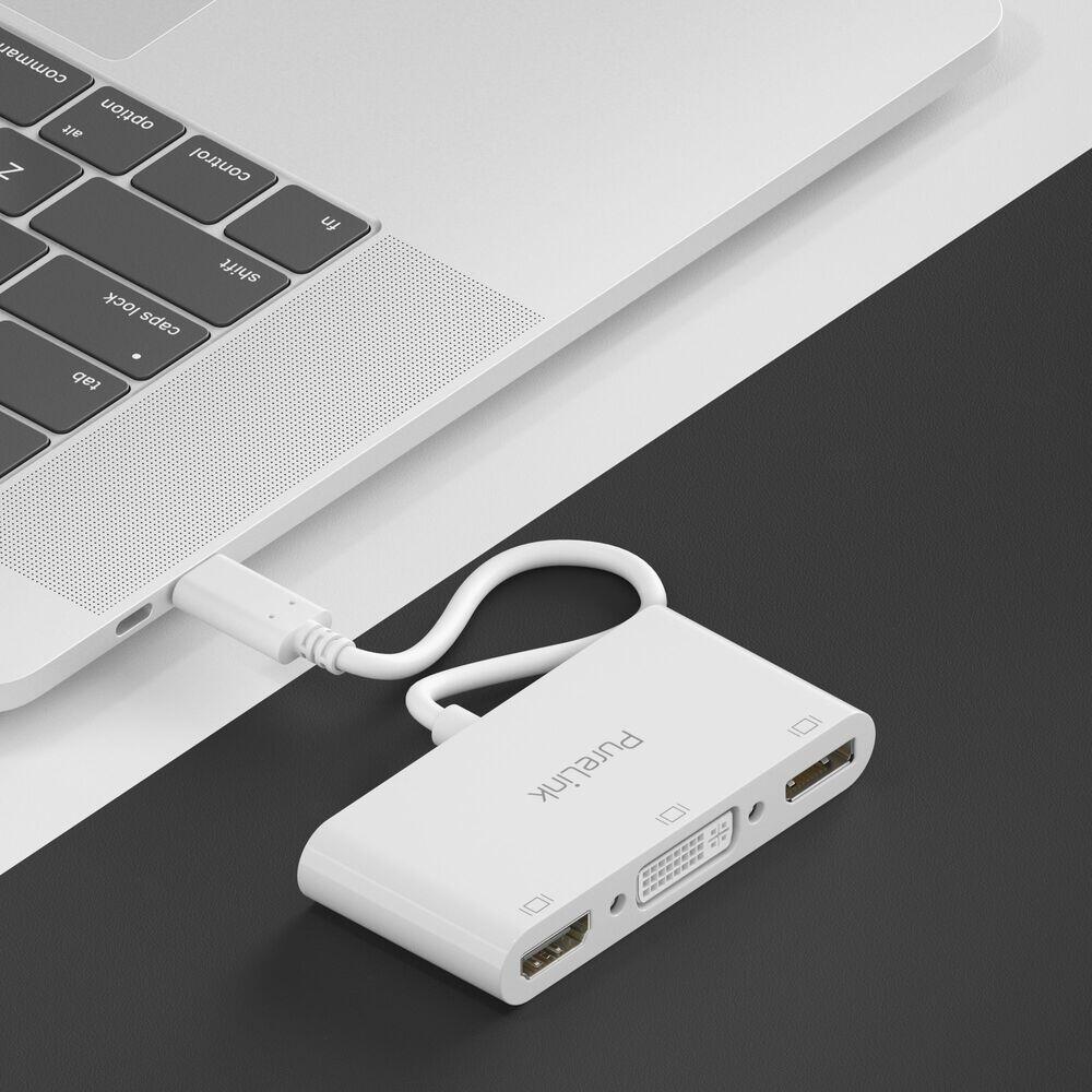 PureLink USB-C auf Multiport Adapter - iSerie - weiß - 0,10m