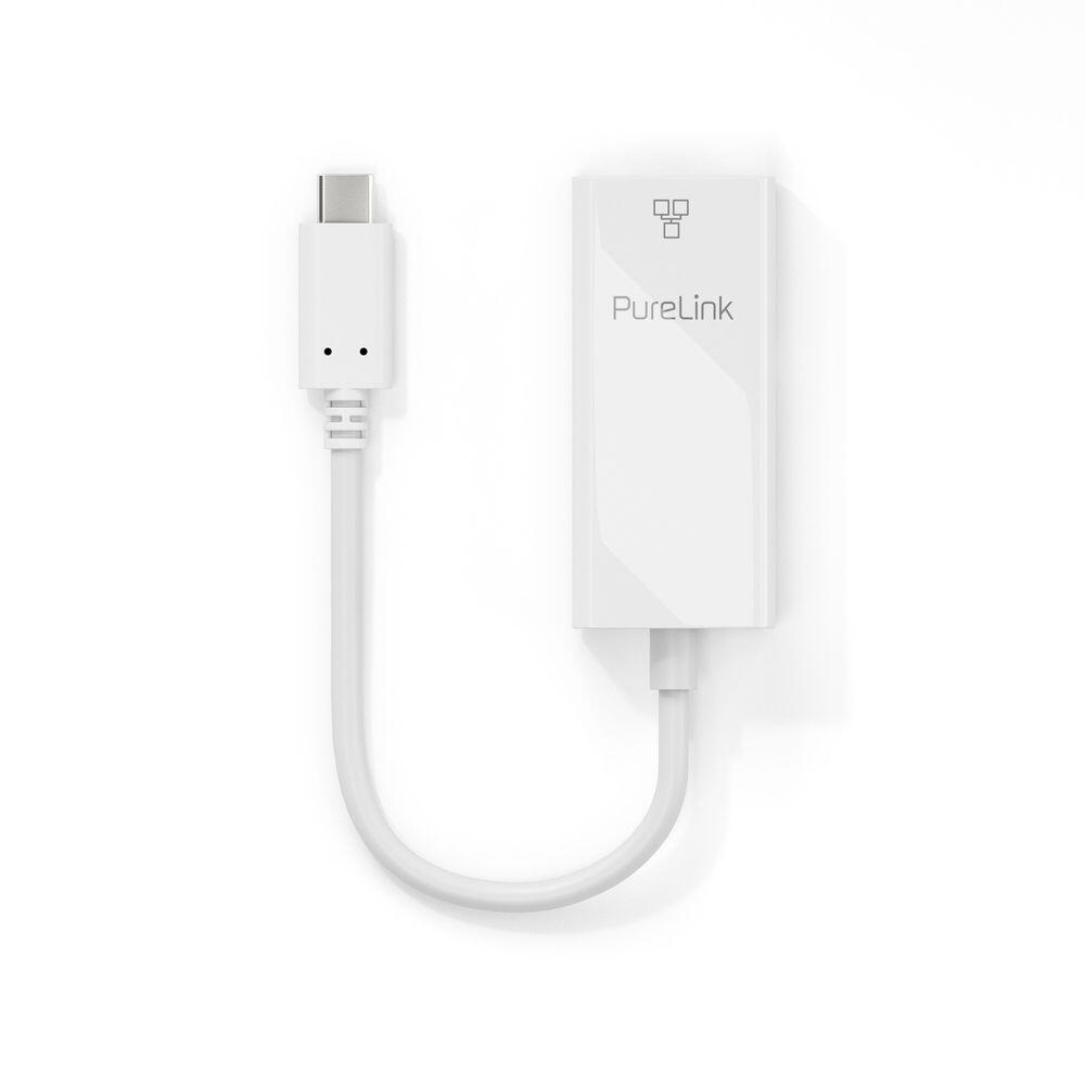 PureLink USB-C auf Ethernet Adapter - Gigabit 1000Mbps - iSerie - weiß - 0,10m