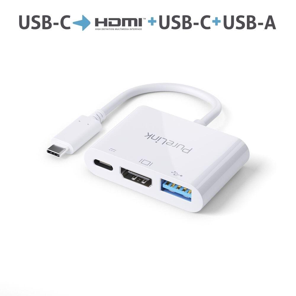 PureLink USB-C auf Multiport Adapter - iSerie - weiß - 0,10m