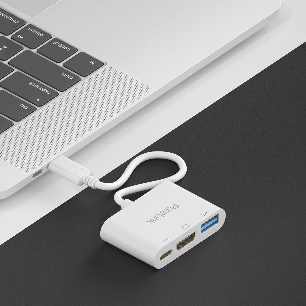PureLink USB-C auf Multiport Adapter - iSerie - weiß - 0,10m