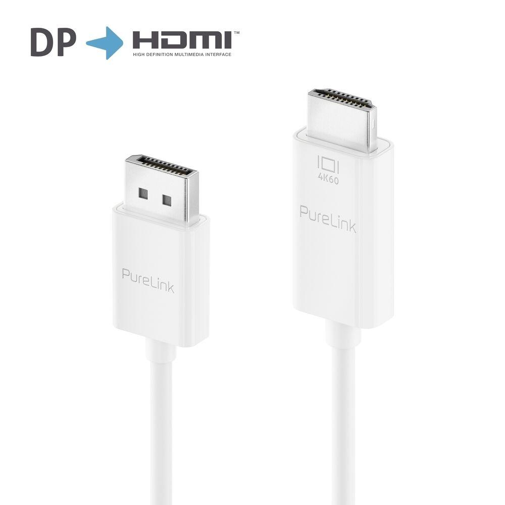 PureLink DisplayPort auf HDMI Kabel - 4K60 - iSerie - weiß - 1,00m