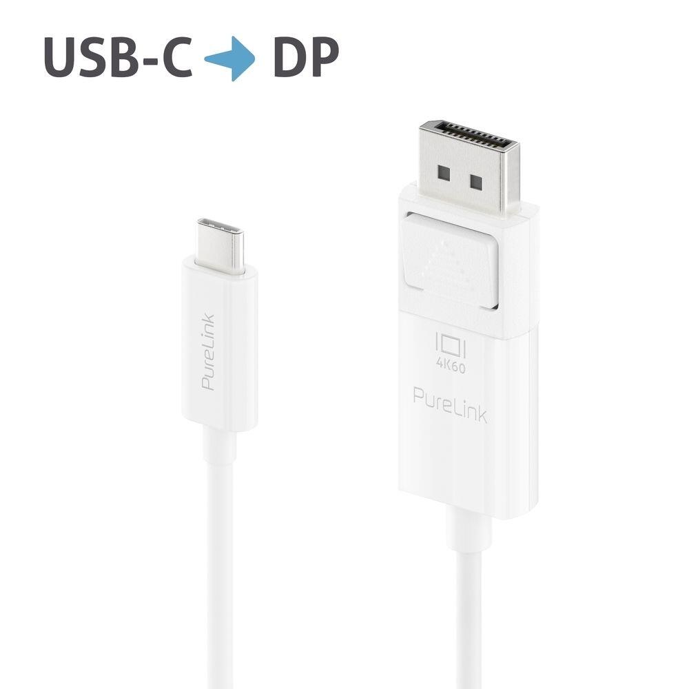 PureLink USB-C auf DisplayPort Kabel - 4K60 - iSerie - weiß - 2,00m