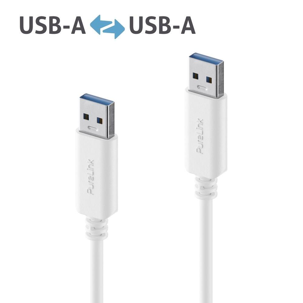 PureLink USB-A auf USB-A Kabel - 3.1 Gen 1, 3A/5V/15W, 5G - iSerie - weiß - 1,50m