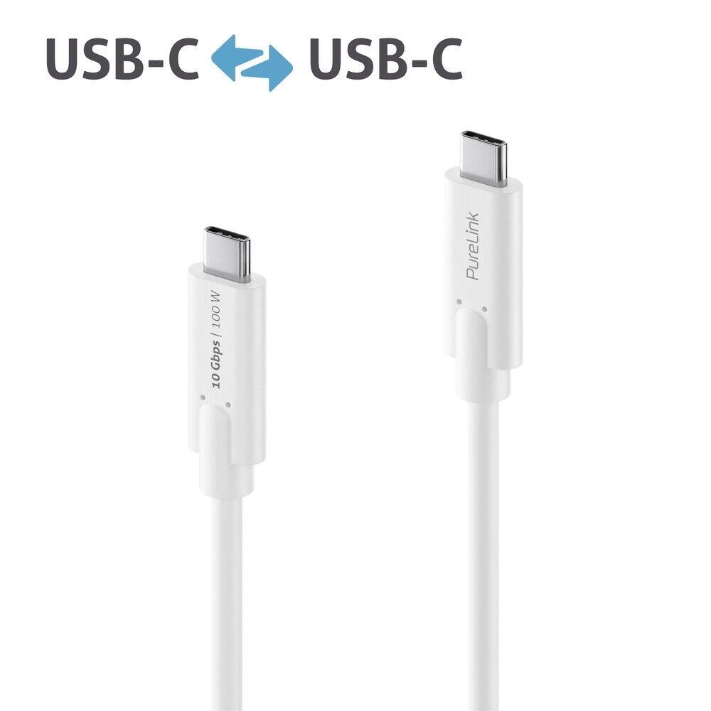 PureLink USB-C auf USB-C Kabel - 3.1 Gen 2, 5A, 10G, DP Alt Mode - iSerie - weiß - 1,00m