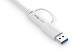 PureLink USB-C auf USB-C Kabel mit USB-A Aufsatz - 3.2 Gen 2x1, 5A, 10G, DP Alt Mode - iSerie - weiß - 1,00m