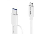 PureLink USB-C auf USB-C Kabel mit USB-A Aufsatz - 3.2 Gen 2x1, 5A, 10G, DP Alt Mode - iSerie - weiß - 1,00m