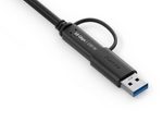PureLink USB-C auf USB-C Kabel mit USB-A Aufsatz - 3.2 Gen 2x1, 5A, 10G, DP Alt Mode - iSerie - schwarz - 0,50m