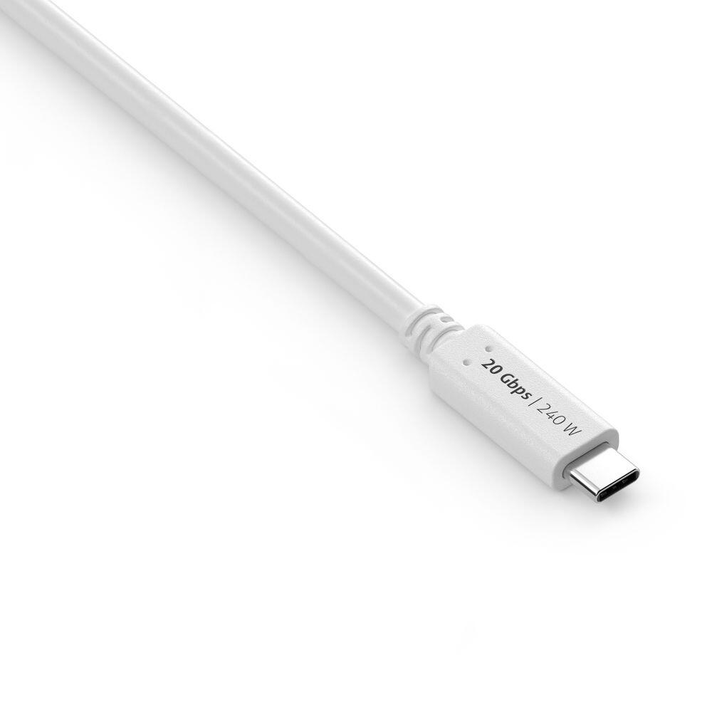PureLink USB-C auf USB-C Kabel - USB4 Gen 2x2, 5A, EPR 240W, 20G, DP Alt Mode - iSerie - weiß - 0,50m