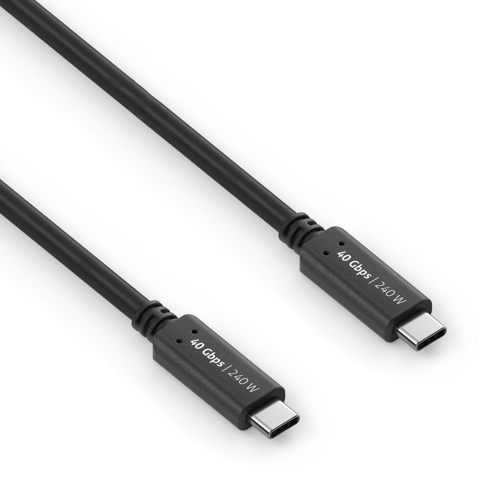 PureLink USB-C auf USB-C Kabel - USB4 Gen 3x2, 5A, EPR 240W, 40G, DP Alt Mode - iSerie - schwarz - 1,00m