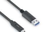 PureLink USB-C auf USB-A Kabel - 3.1 Gen 2, 3A/5V/15W, 10G - iSerie - schwarz - 0,50m