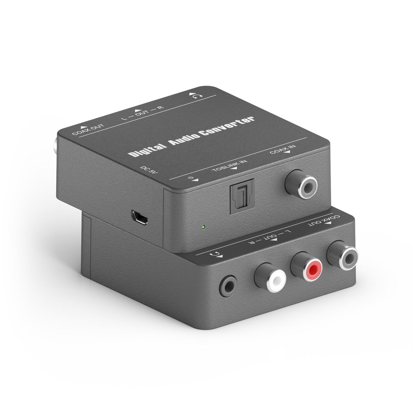 PureTools - D zu A Audio Konverter. Koaxial oder Toslink zu Analog L/R und 3,5 mm Audio