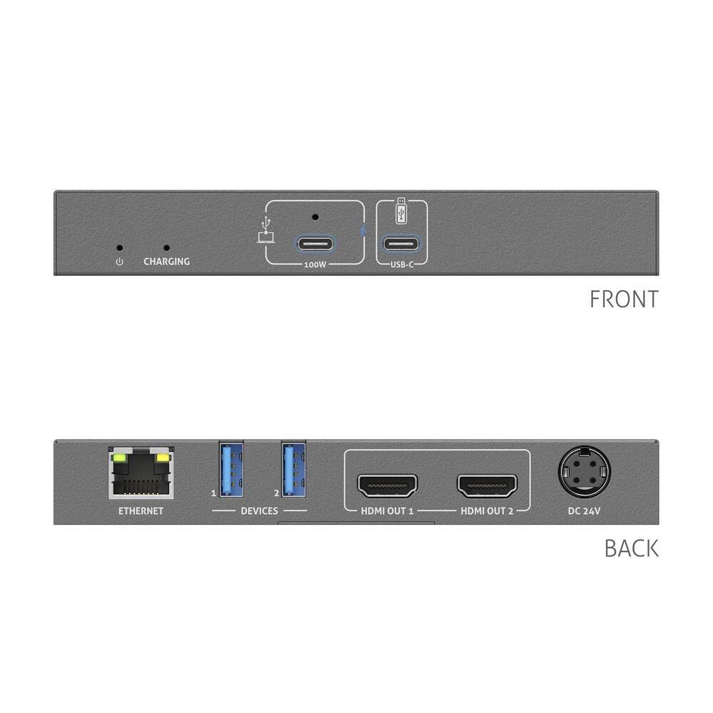 PureTools - ProAV USB-C Alt-Mode Docking Station - 4K (60Hz 4:4:4) USB-C + 100W PD Dual 4K HDMI Ausgang, USB 3.2 und Ethernet