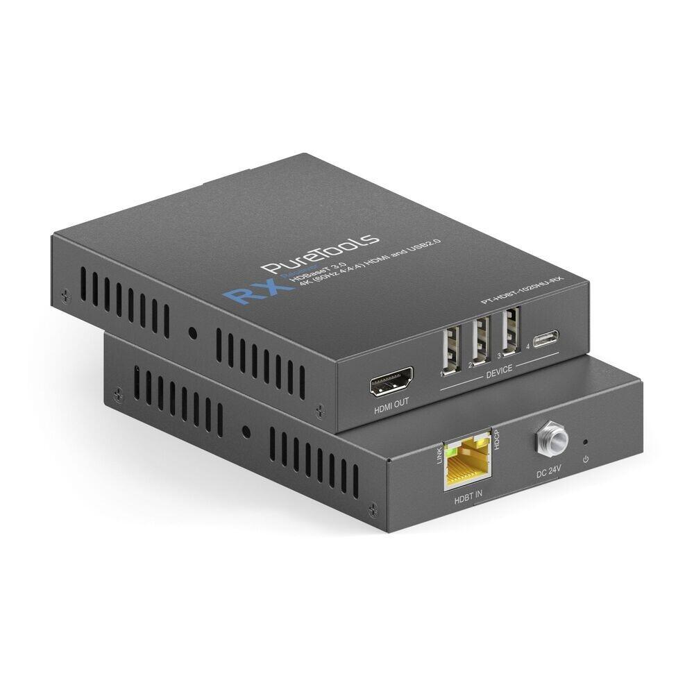 PureTools - HDBaseT HDMI und USB2.0 Receiver - HDBaseT 3.0 - 4K (60Hz 4:4:4) HDMI und USB 2.0