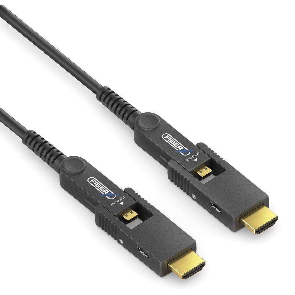 FiberX Serie - Micro HDMI/HDMI 4K Glasfaser Verlängerung  - 25m