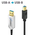FiberX Serie - USB 3.1 Glasfaser Kabel - USB-A  USB-B - 25m