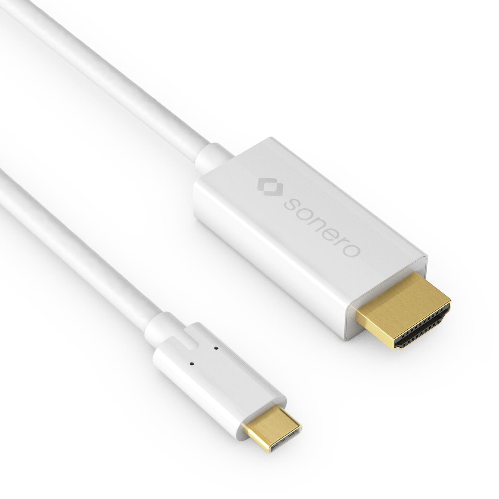 Sonero USB-C auf HDMI Kabel - 2,00m - weiß