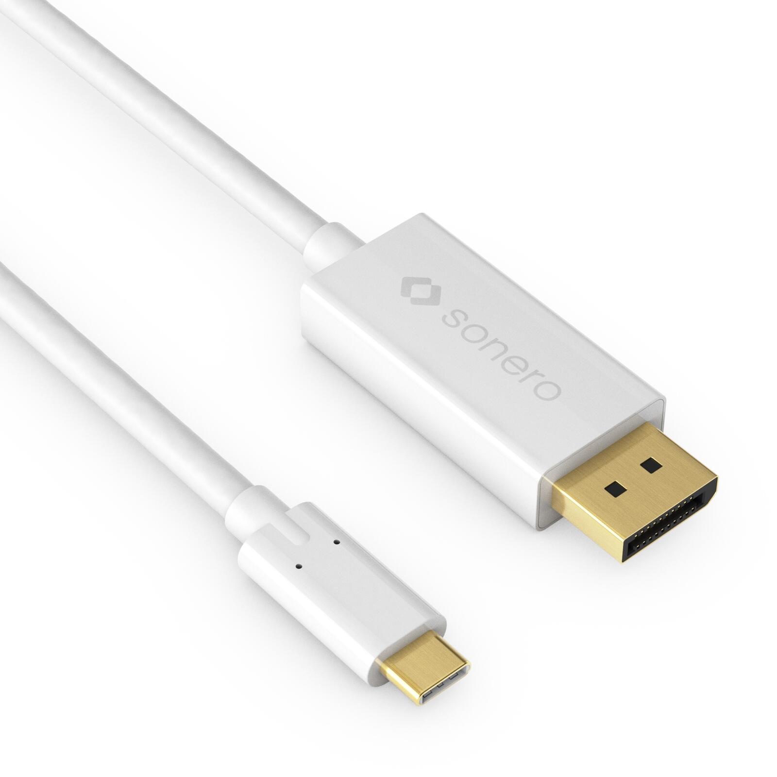 Sonero USB-C auf DP Kabel - 2,00m - weiß