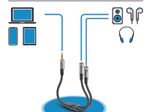 Sonero 3,5mm (4pin) auf 2x 3,5mm Kopfhörer Adapter Kabel 0,25m