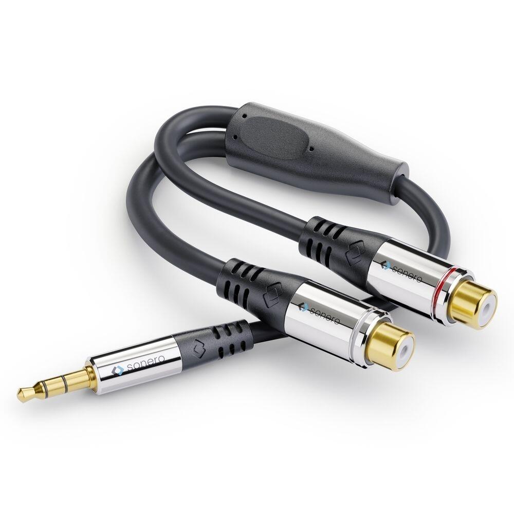Sonero 3,5mm auf 2x Cinch Audio Adapter Kabel 0,25m