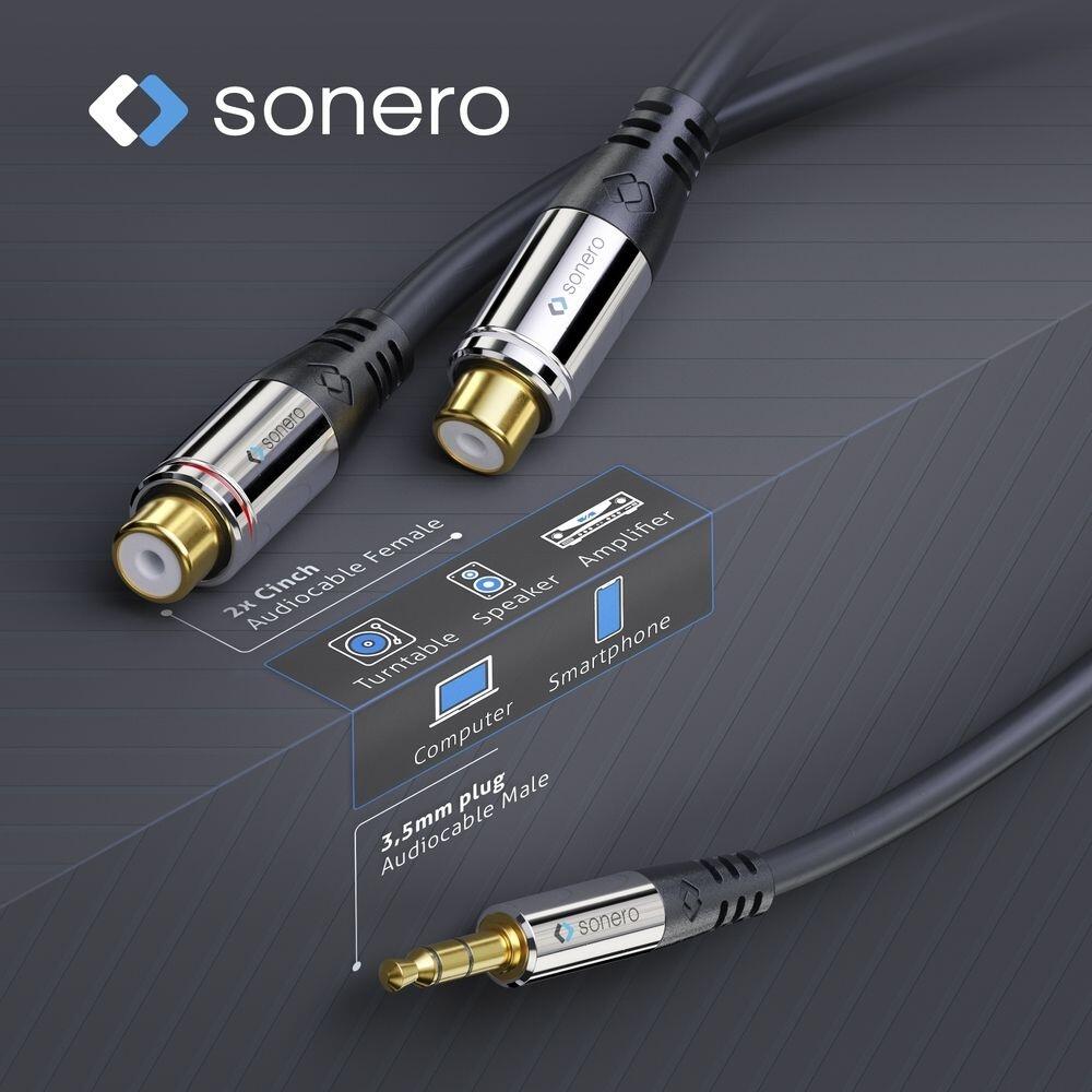 Sonero 3,5mm auf 2x Cinch Audio Adapter Kabel 0,25m