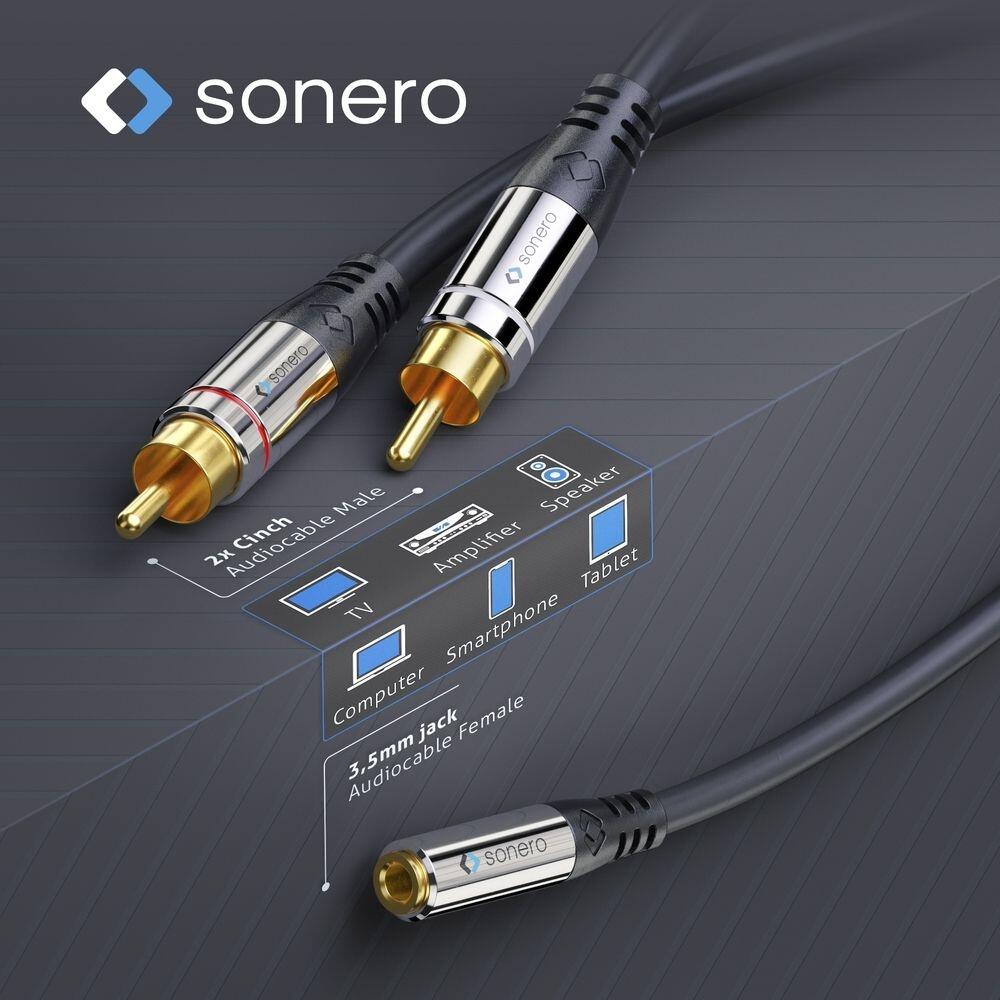 Sonero 2x Cinch auf 3,5mm Audio Adapter Kabel 0,25m